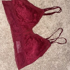 Large Lace Burgundy Nursing Bralette